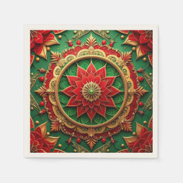 De Papel Servilleta decorativa navideña verde roja