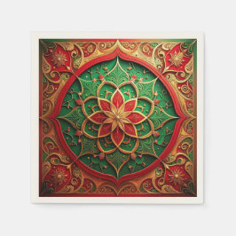 De Papel Servilleta decorativa navideña verde roja