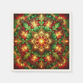 De Papel Servilleta decorativa navideña verde roja