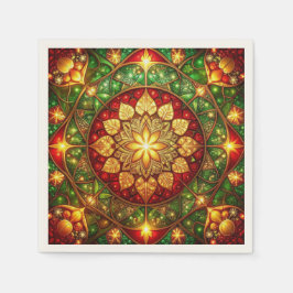 De Papel Servilleta decorativa navideña verde roja