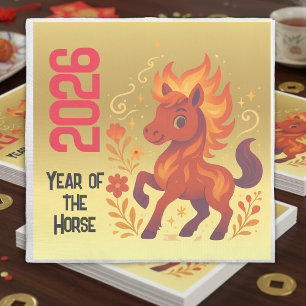De Papel Servilleta del Año del Caballo 2026 Año Nuevo Chin