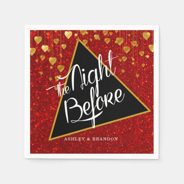 De Papel Servilleta elegante con brillo la noche antes (Anverso)