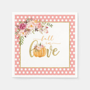 De Papel Servilleta Fall in Love - Lunares Rosas