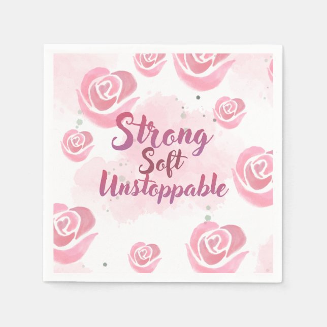 De Papel Servilleta femenina rosa claro (Anverso)