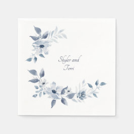 De Papel Servilleta Floral Acuarela Azul para Boda