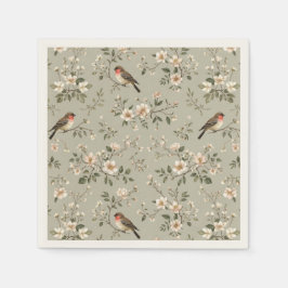 De Papel Servilleta Floral LoveBird Cóctel