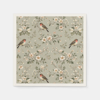 De Papel Servilleta Floral LoveBird Cóctel