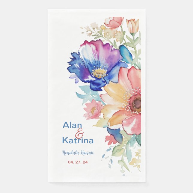 De Papel Servilleta larga para cena Bold Wildflower | Flora (Anverso)