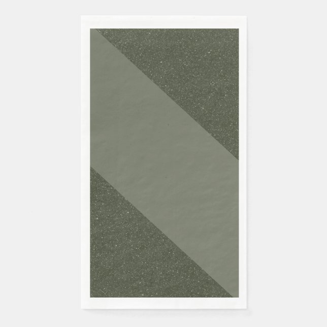 De Papel Servilleta moderna diagonal verde musgo – Personal (Anverso)