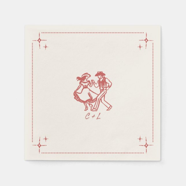 De Papel servilleta occidental personalizado (Anverso)