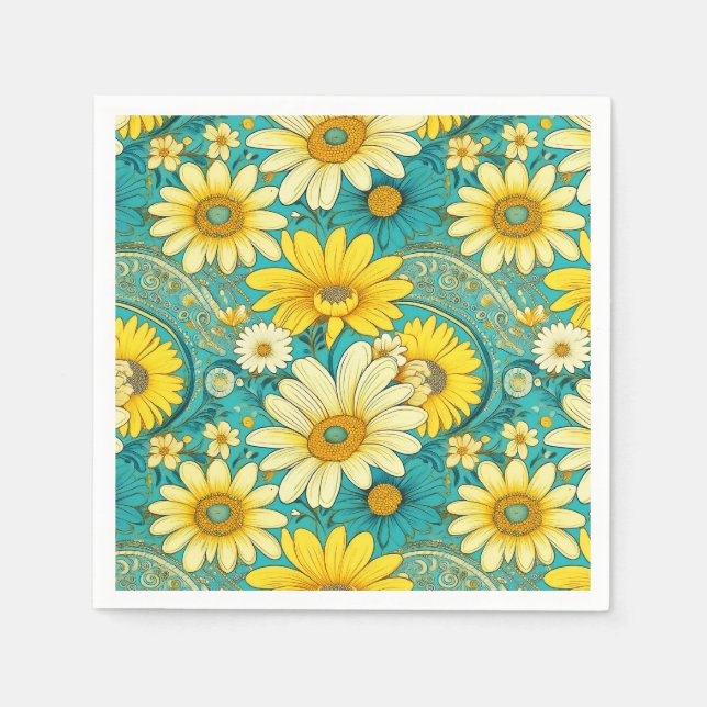 De Papel Servilleta Paisley Daisy (Anverso)