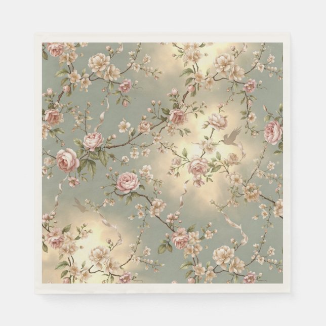 De Papel Servilleta para almuerzo floral LoveBird (Anverso)