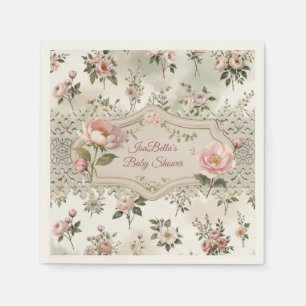 De Papel Servilleta para Baby Shower First Bloom con Floral