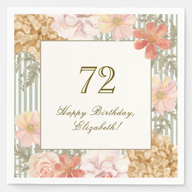 De Papel Servilleta para cumpleaños número 72 con franja fl (Subido por el creador)
