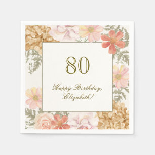 De Papel Servilleta para cumpleaños número 80 color otoño f