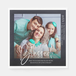 De Papel Servilleta personalizada Bendita Foto Felices