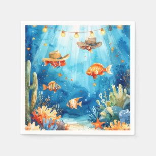 De Papel Servilleta temática Fish Party Texas