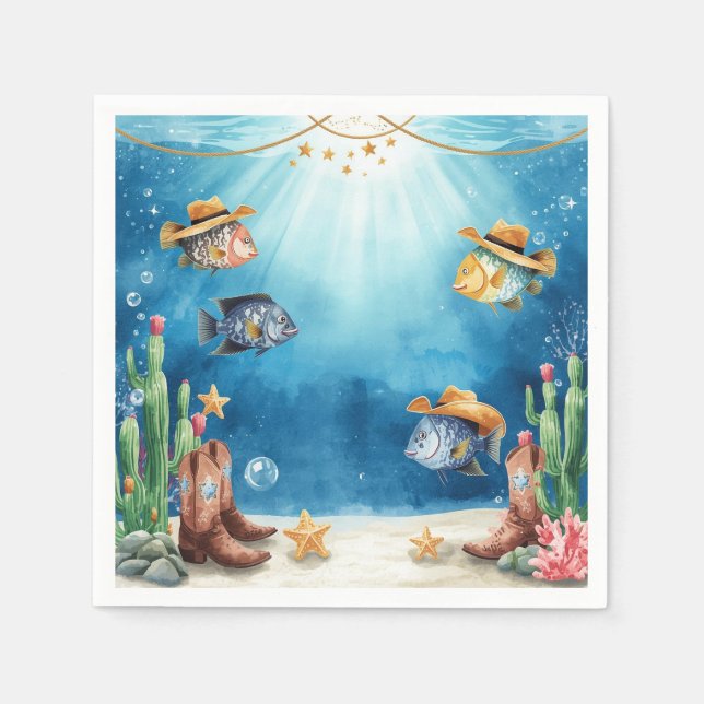 De Papel Servilleta temática Fish Party Texas (Anverso)