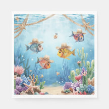 Servilleta temática Fish Party Texas