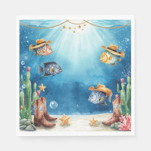 De Papel Servilleta temática Fish Party Texas (Anverso)