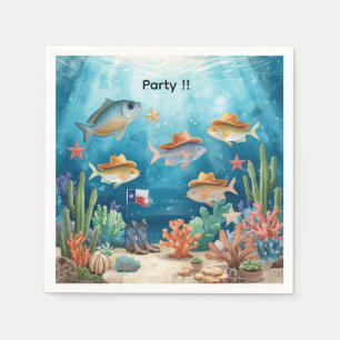 De Papel Servilleta temática Fish Party Texas