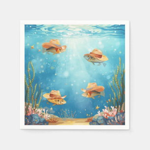 De Papel Servilleta temática Fish Party Texas