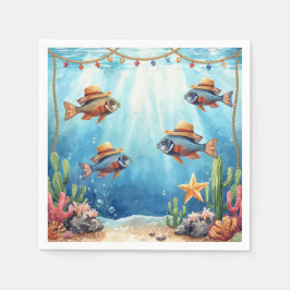 De Papel Servilleta temática Fish Party Texas