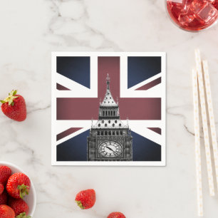De Papel servilleta vintage del Reino Unido, Bandera britán