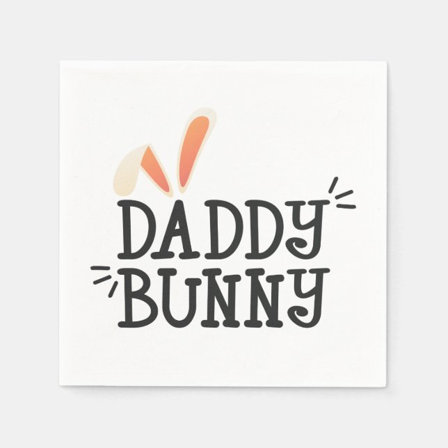 De Papel Simple Daddy Bunny Easter Typograph | Servilleta d (Anverso)