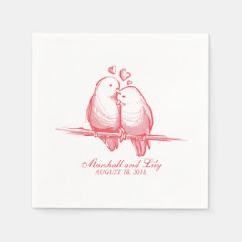 De Papel Sweet Lovebirds Valentine Boda | Servilleta