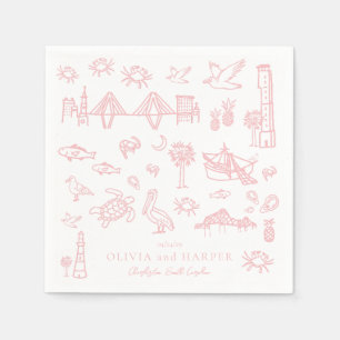 De Papel Tela Charleston en la servilleta rosa