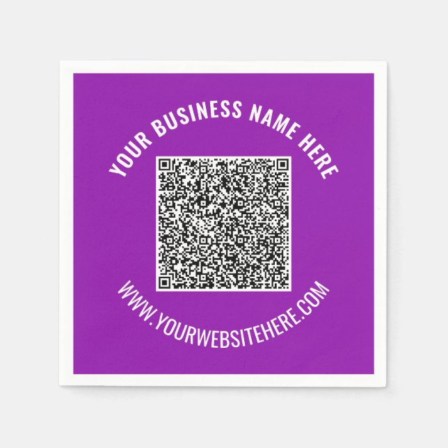 De Papel Tu código QR Info Texto personalizado y servilleta (Anverso)