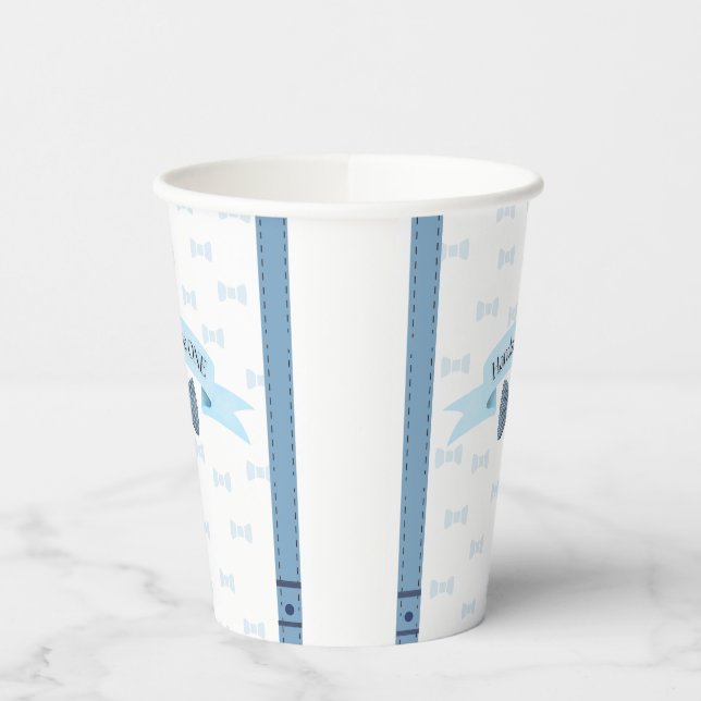 De Papel Vasos para Cumpleaños del Bebé Niño Hermoso Uno (Izquierda)