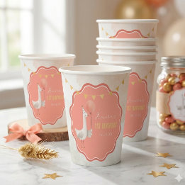 De Papel Vasos Personalizados para la Fiesta del 1er Cumple