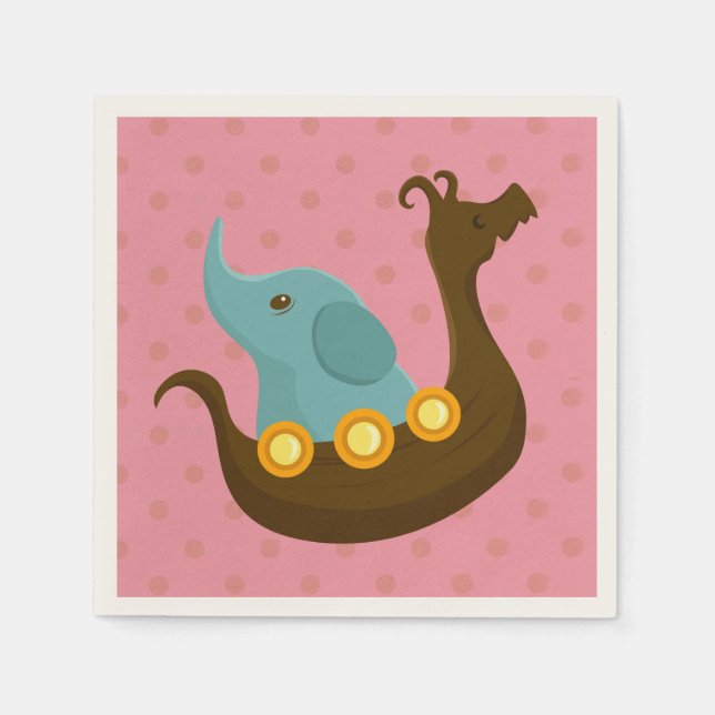 De Papel Viajeros pequeños: servilleta para elefantes (Anverso)