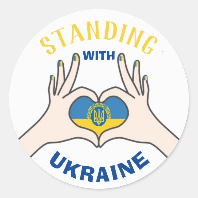 DE PIE CON LOS Pegatinas UCRANIANOS (Anverso)