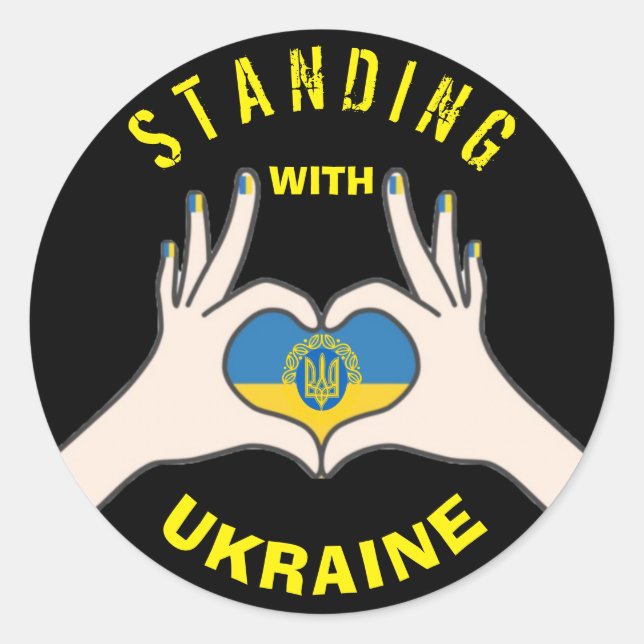 DE PIE CON LOS Pegatinas UCRANIANOS (Anverso)