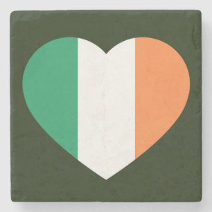 De Piedra Corazón irlandés banderín posavasos