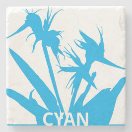 De Piedra CYAN - Posavasos con Flor del paraíso en calipso