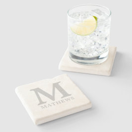 De Piedra Posavasos con monograma
