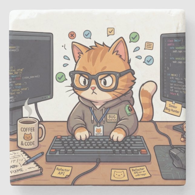 De Piedra Posavasos Gato Real (Anverso)