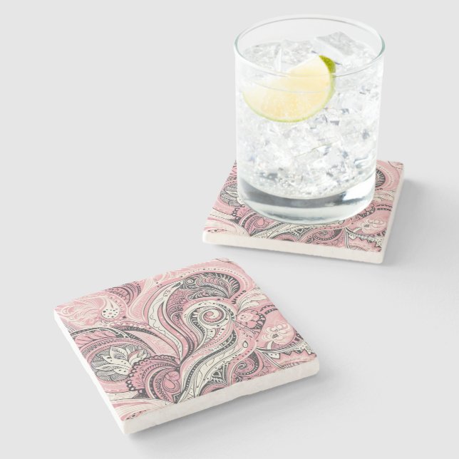 De Piedra Posavasos Pink Paisley The Home Studio (Lateral)