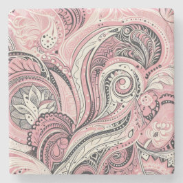De Piedra Posavasos Pink Paisley The Home Studio