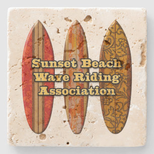 De Piedra Posavasos Sunset Beach Hawaiian Surfboards Tiki Ba