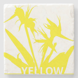 De Piedra YELLOW - Posavasos con Flor del paraíso en amarill