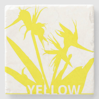 De Piedra YELLOW - Posavasos con Flor del paraíso en amarill