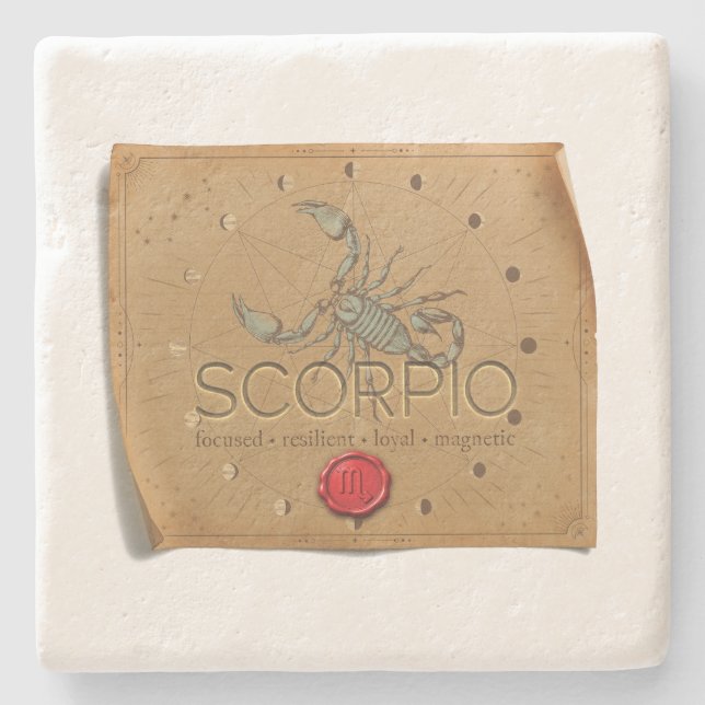 De Piedra Zodiaco - Escorpio - Posavasos (Anverso)