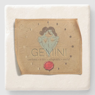 De Piedra Zodiaco - Géminis - Posavasos