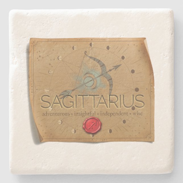 De Piedra Zodiaco - Sagitario - Posavasos (Anverso)