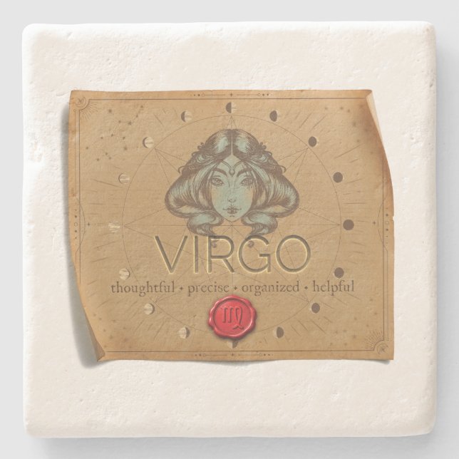 De Piedra Zodiaco - Virgo - Posavasos (Anverso)